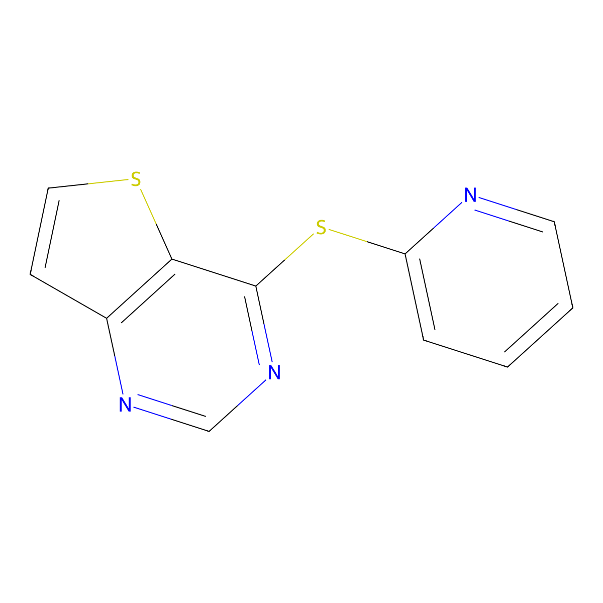 4-Pyridin-2-ylsulfanylthieno[3,2-d]pyrimidine molecular structure, CAS 679784-48-6