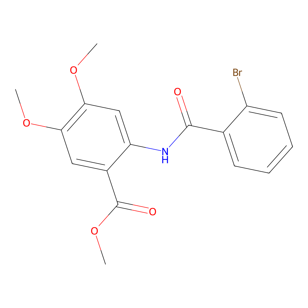 Methyl 2-[(2-bromobenzoyl)amino]-4,5-dimethoxybenzoate molecular structure, CAS 679784-68-0