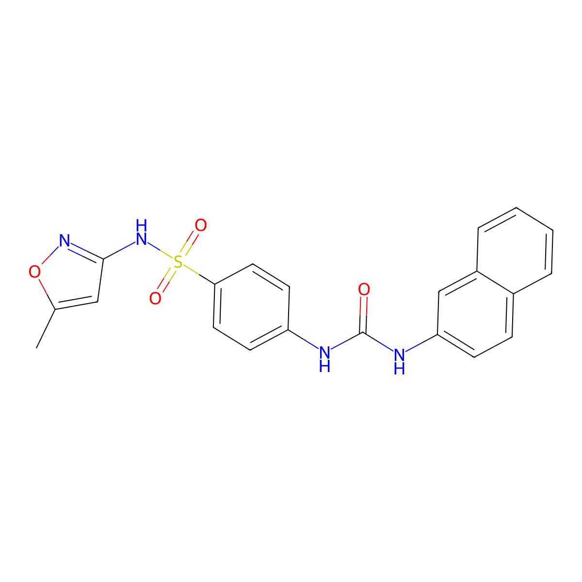N-(5-Methylisoxazol-3-yl)-4-(3-(naphthalen-2-yl)ureido)benzenesulfonamide molecular structure, CAS 679785-05-8