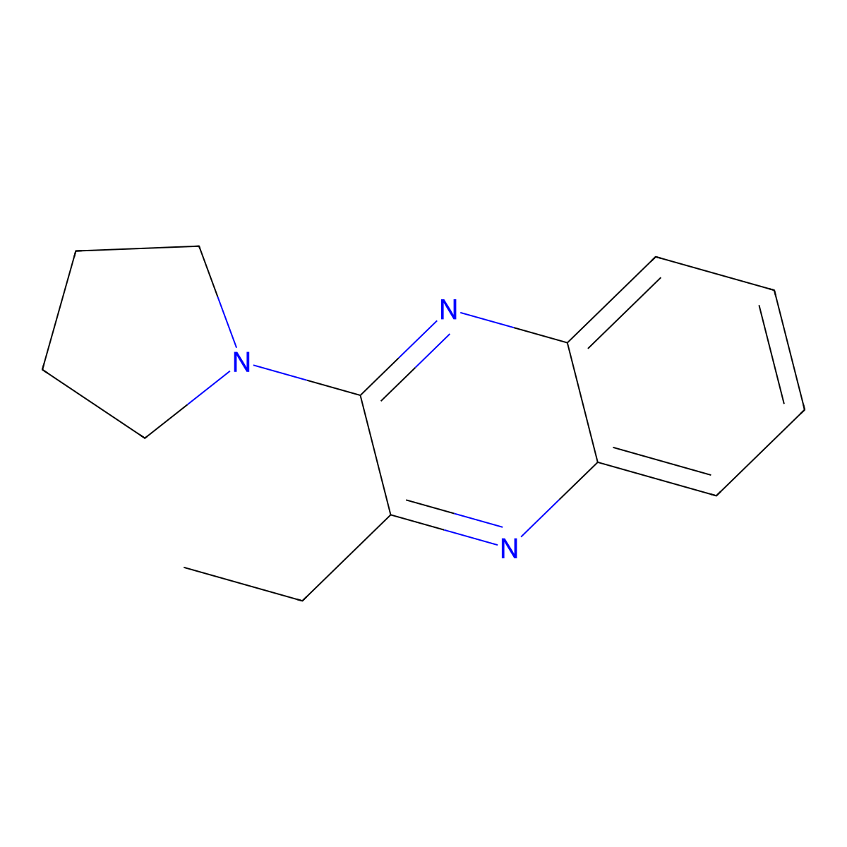 2-Ethyl-3-(pyrrolidin-1-yl)quinoxaline molecular structure, CAS 679785-32-1