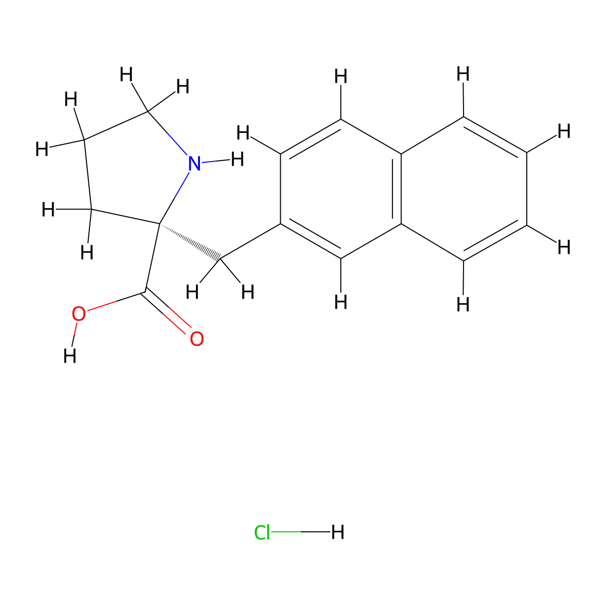(S)-alpha-(2-naphthalenylmethyl)-proline-HCl molecular structure, CAS 679796-43-1