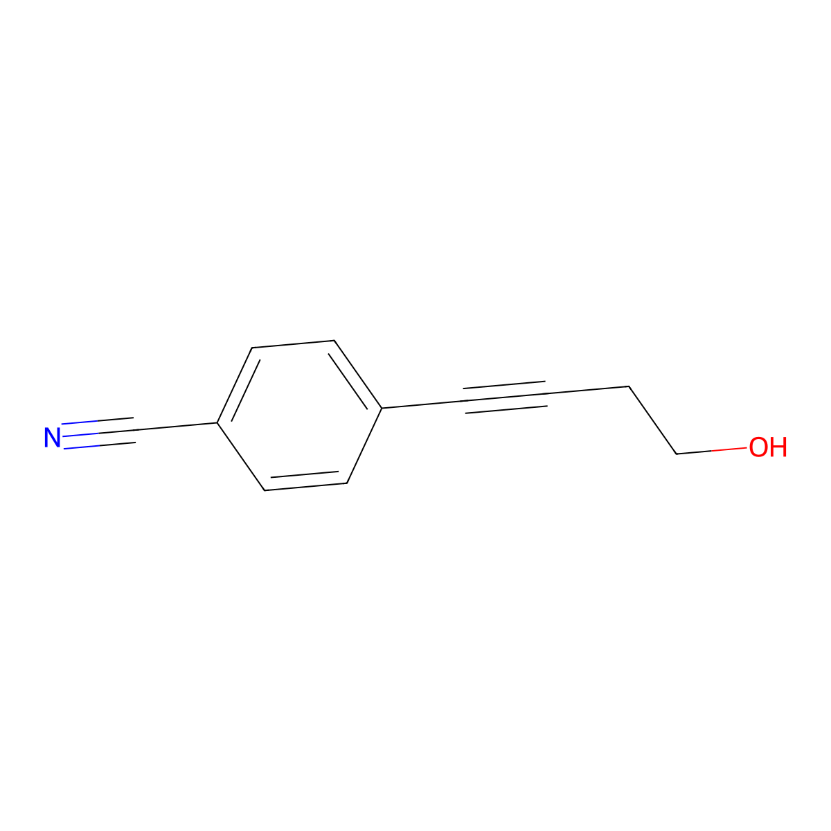 4-(4-Hydroxybut-1-yn-1-yl)benzonitrile molecular structure, CAS 679796-84-0