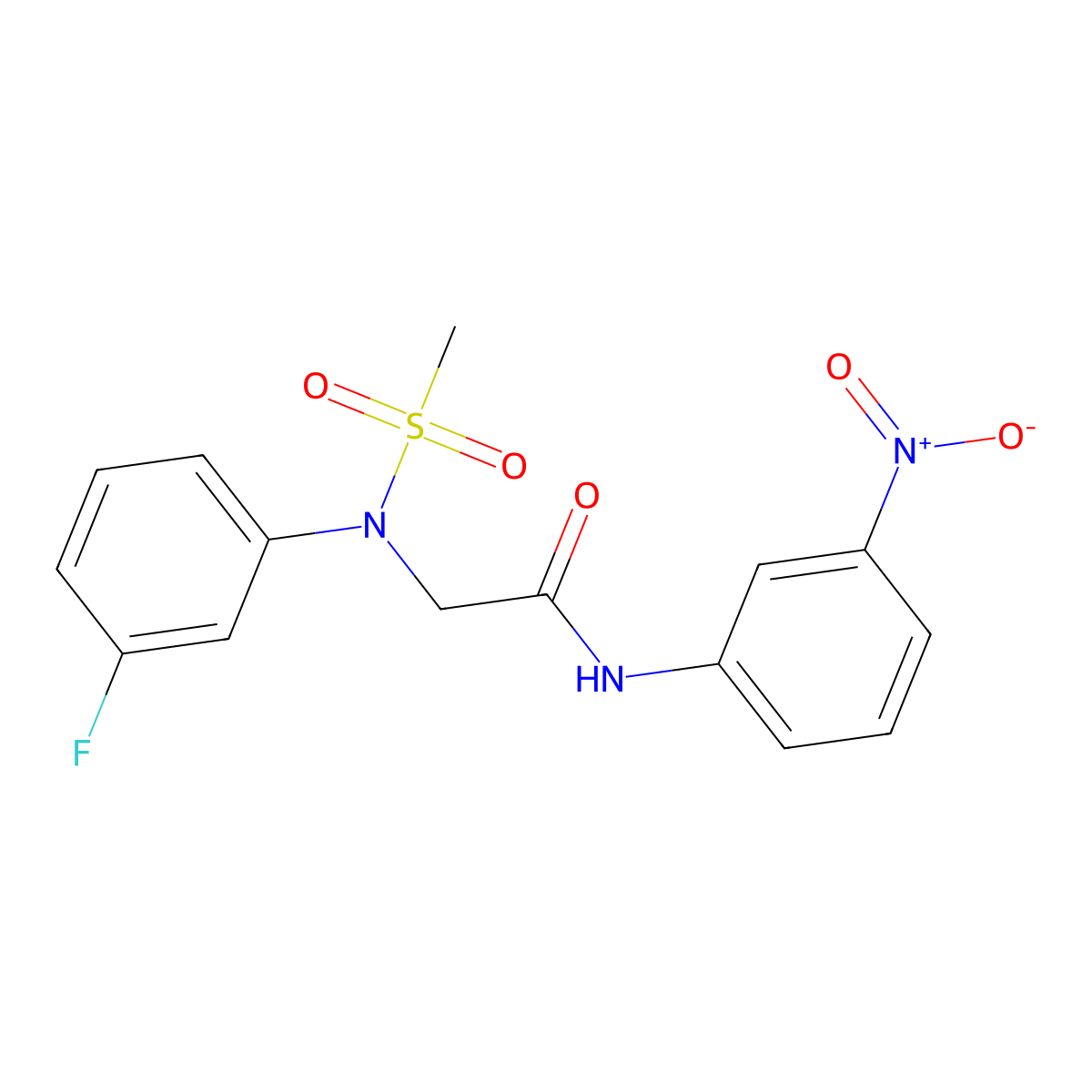 2-(3-fluoro-N-methylsulfonylanilino)-N-(3-nitrophenyl)acetamide molecular structure, CAS 679798-42-6