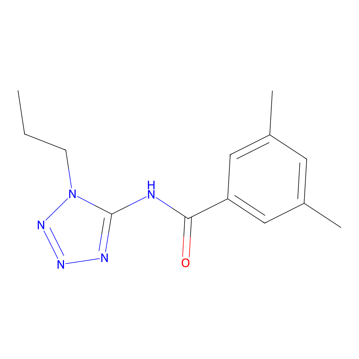 3,5-Dimethyl-N-(1-propyl-1H-tetrazol-5-yl)benzamide molecular structure, CAS 679798-98-2