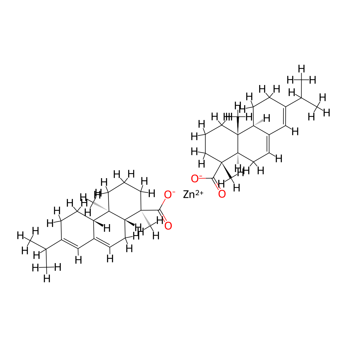 Zinc abietate molecular structure, CAS 6798-76-1