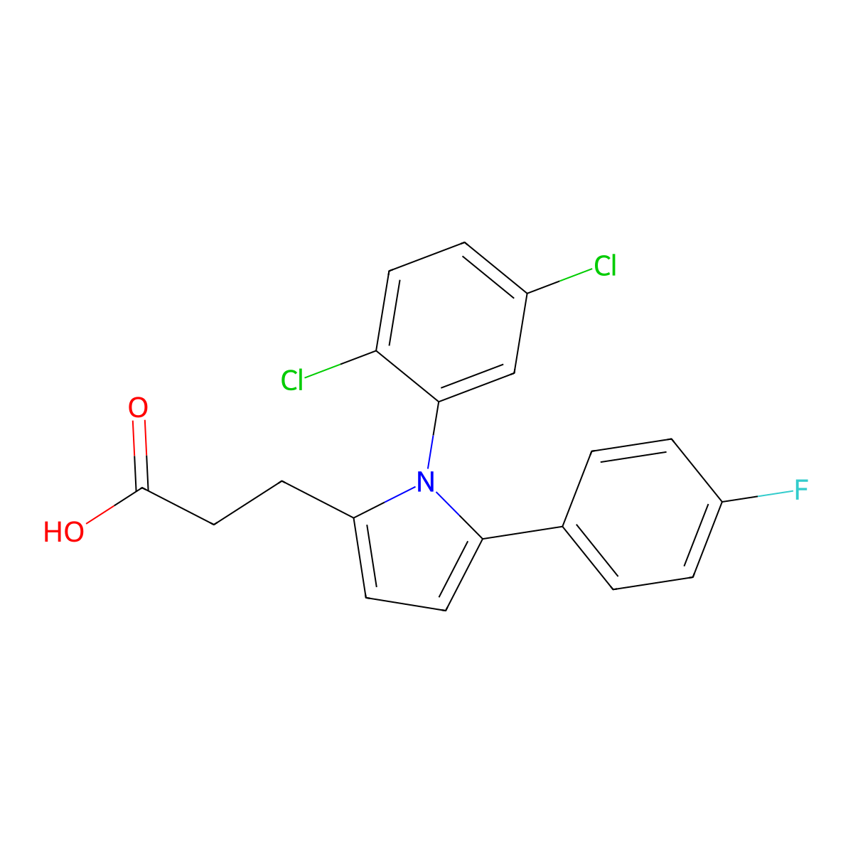 3-[1-(2,5-dichlorophenyl)-5-(4-fluorophenyl)pyrrol-2-yl]propanoic Acid molecular structure, CAS 679802-47-2