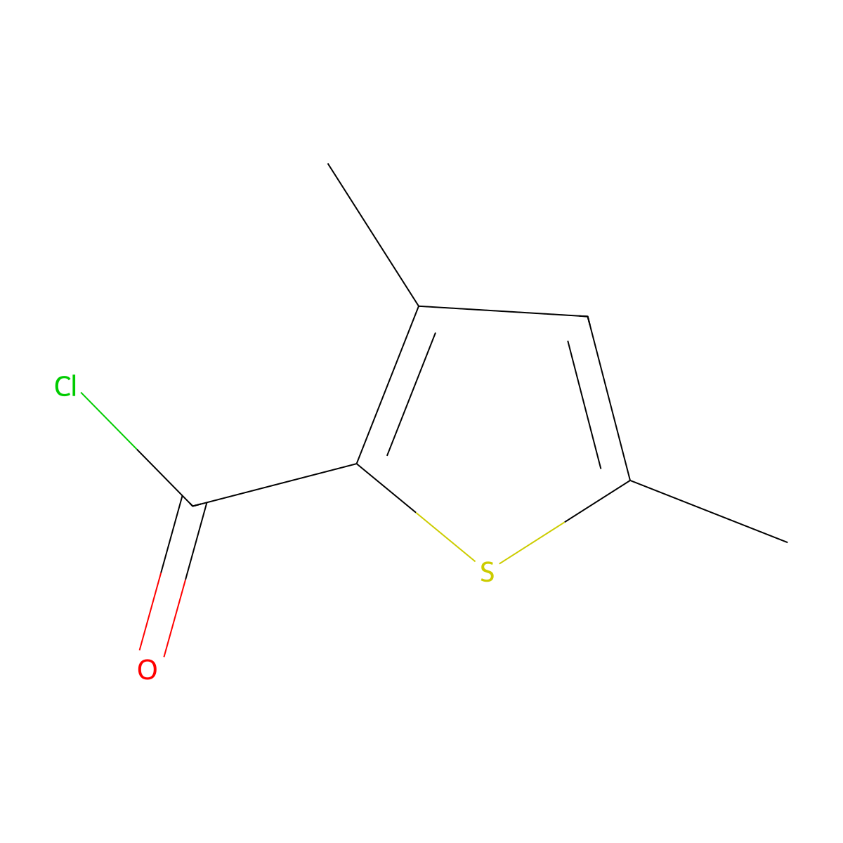 2-Thiophenecarbonyl chloride, 3,5-dimethyl- molecular structure, CAS 679806-34-9