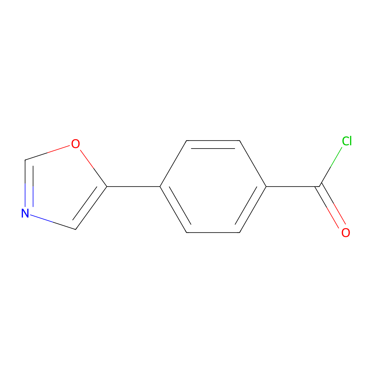 4-(1,3-Oxazol-5-yl)benzoyl chloride molecular structure, CAS 679807-12-6