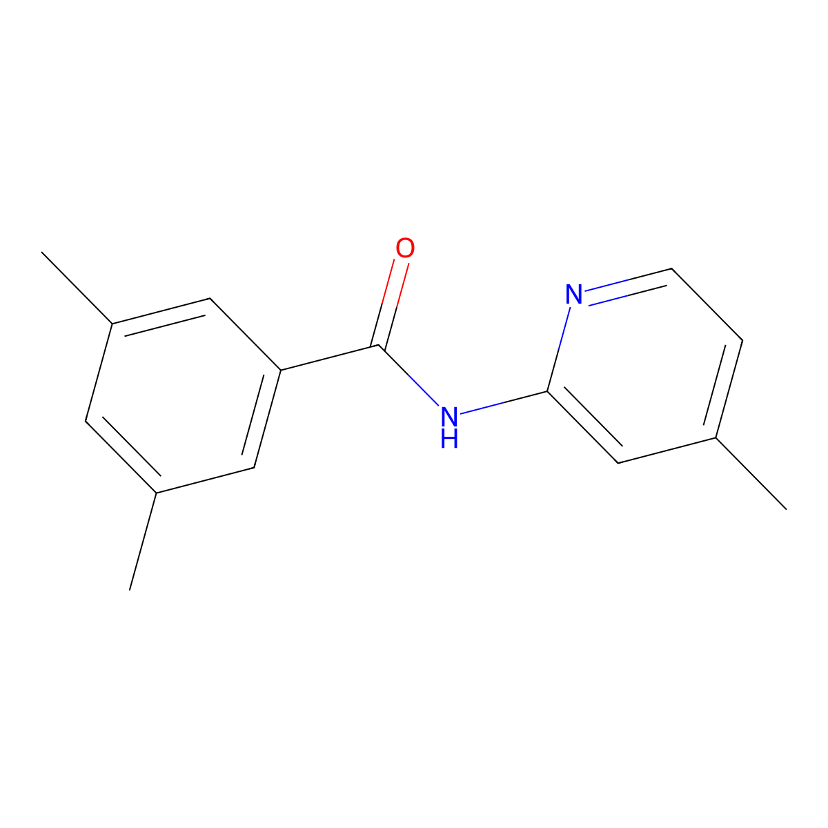 3,5-dimethyl-N-(4-methylpyridin-2-yl)benzamide molecular structure, CAS 679814-49-4