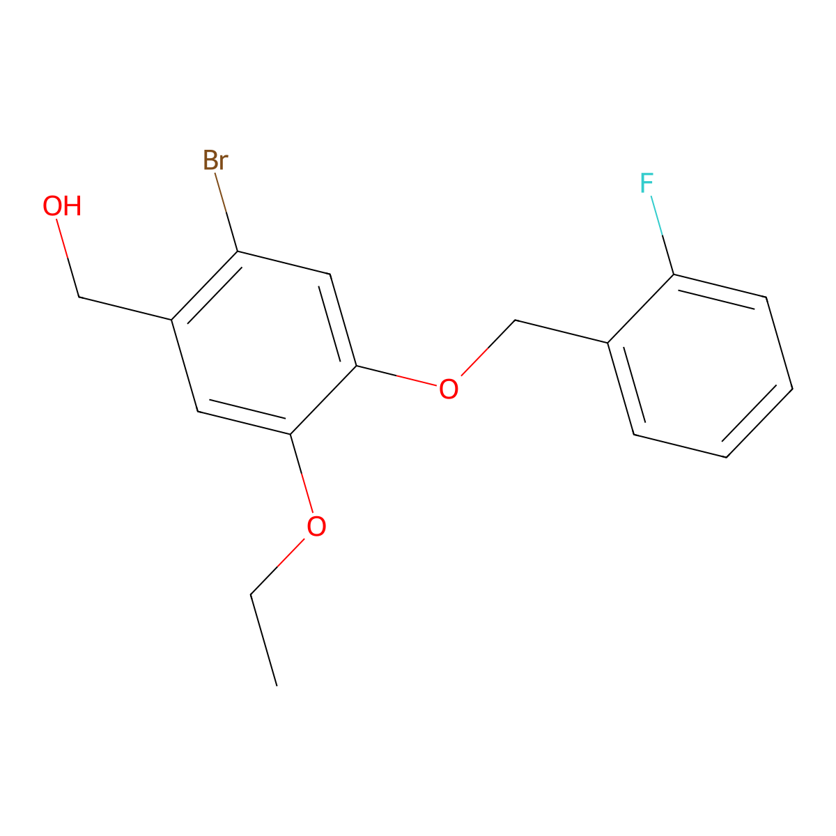 [2-Bromo-5-ethoxy-4-[(2-fluorophenyl)methoxy]phenyl]methanol molecular structure, CAS 679815-00-0