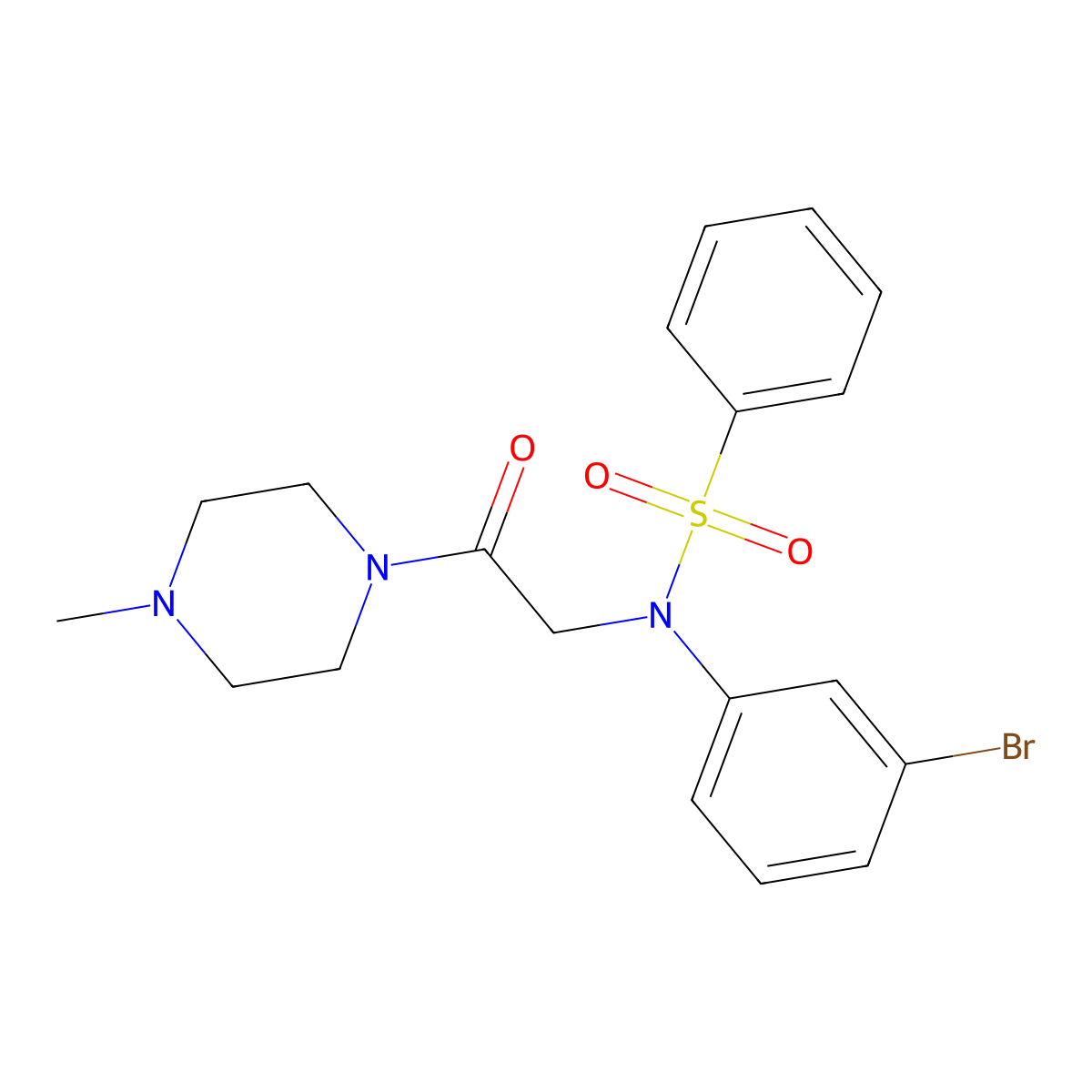 N-(3-bromophenyl)-N-[2-(4-methylpiperazin-1-yl)-2-oxoethyl]benzenesulfonamide molecular structure, CAS 679821-16-0