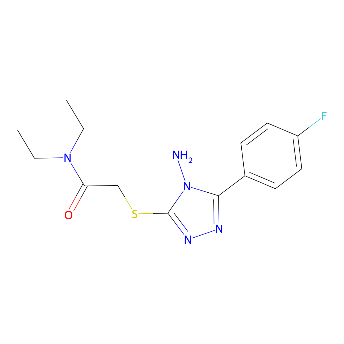 2-[4-amino-5-(4-fluorophenyl)(1,2,4-triazol-3-ylthio)]-N,N-diethylacetamide molecular structure, CAS 679822-83-4