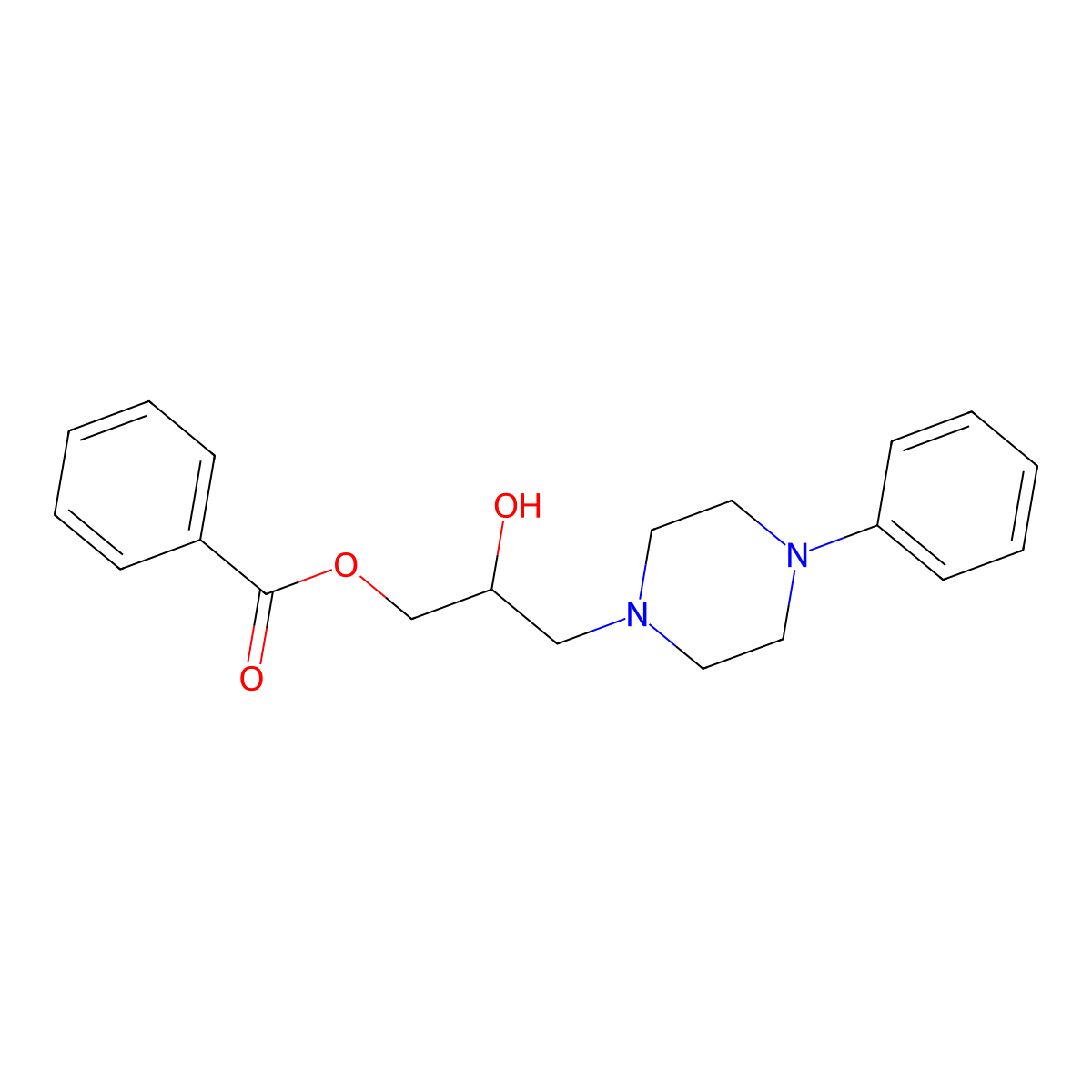 2-Hydroxy-3-(4-phenylpiperazinyl)propyl benzoate molecular structure, CAS 679823-79-1
