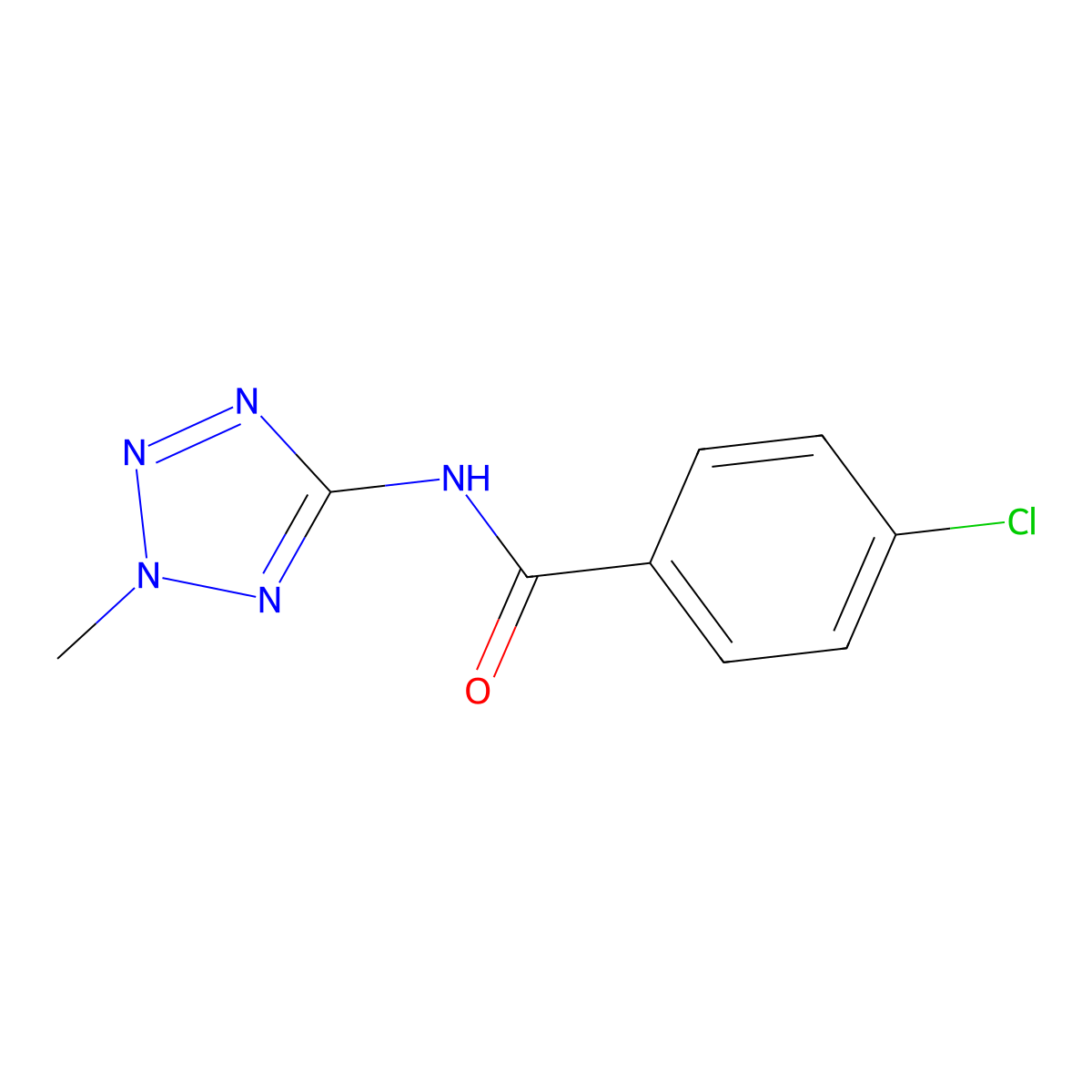 4-chloro-N-(2-methyl-2H-tetrazol-5-yl)benzamide molecular structure, CAS 679824-05-6