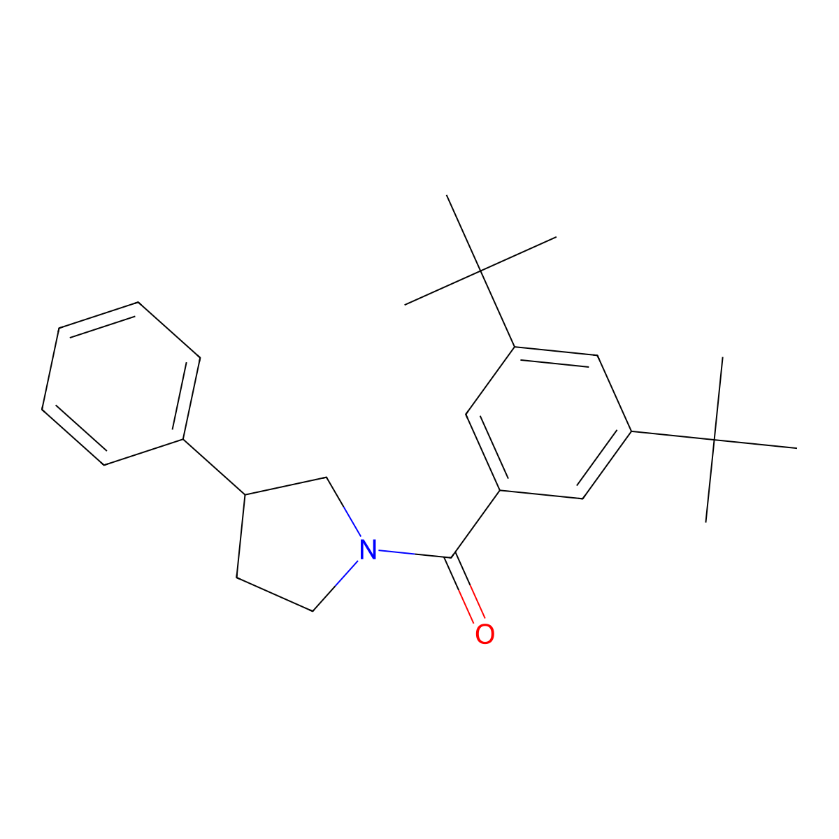1-(3,5-Ditert-butylbenzoyl)-3-phenylpyrrolidine molecular structure, CAS 679825-90-2
