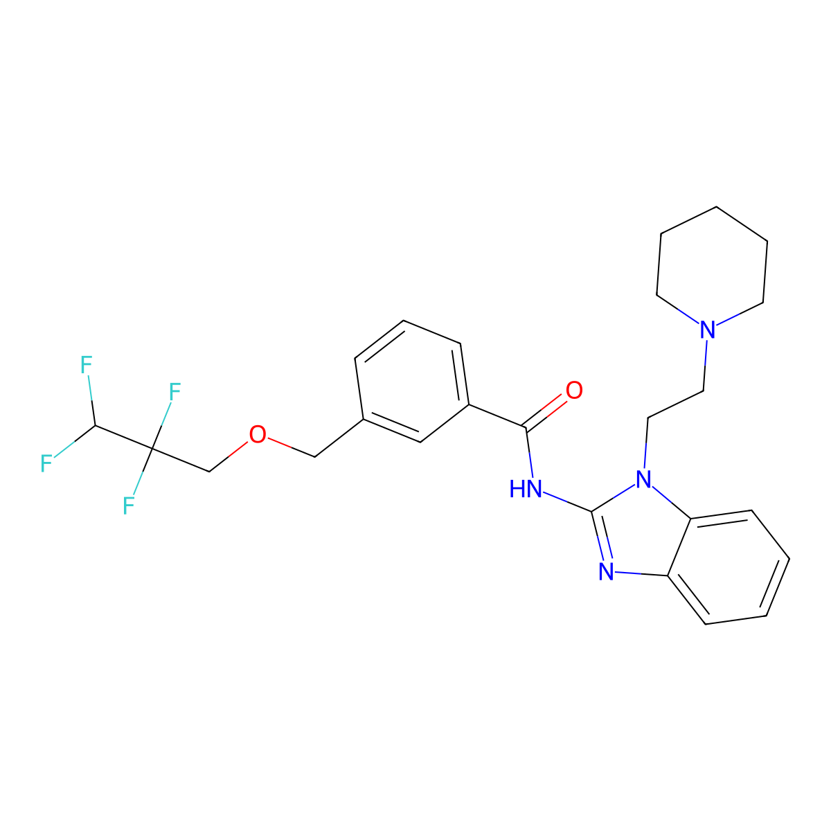 N-{1-[2-(piperidin-1-yl)ethyl]-1H-benzimidazol-2-yl}-3-[(2,2,3,3-tetrafluoropropoxy)methyl]benzamide molecular structure, CAS 679826-55-2