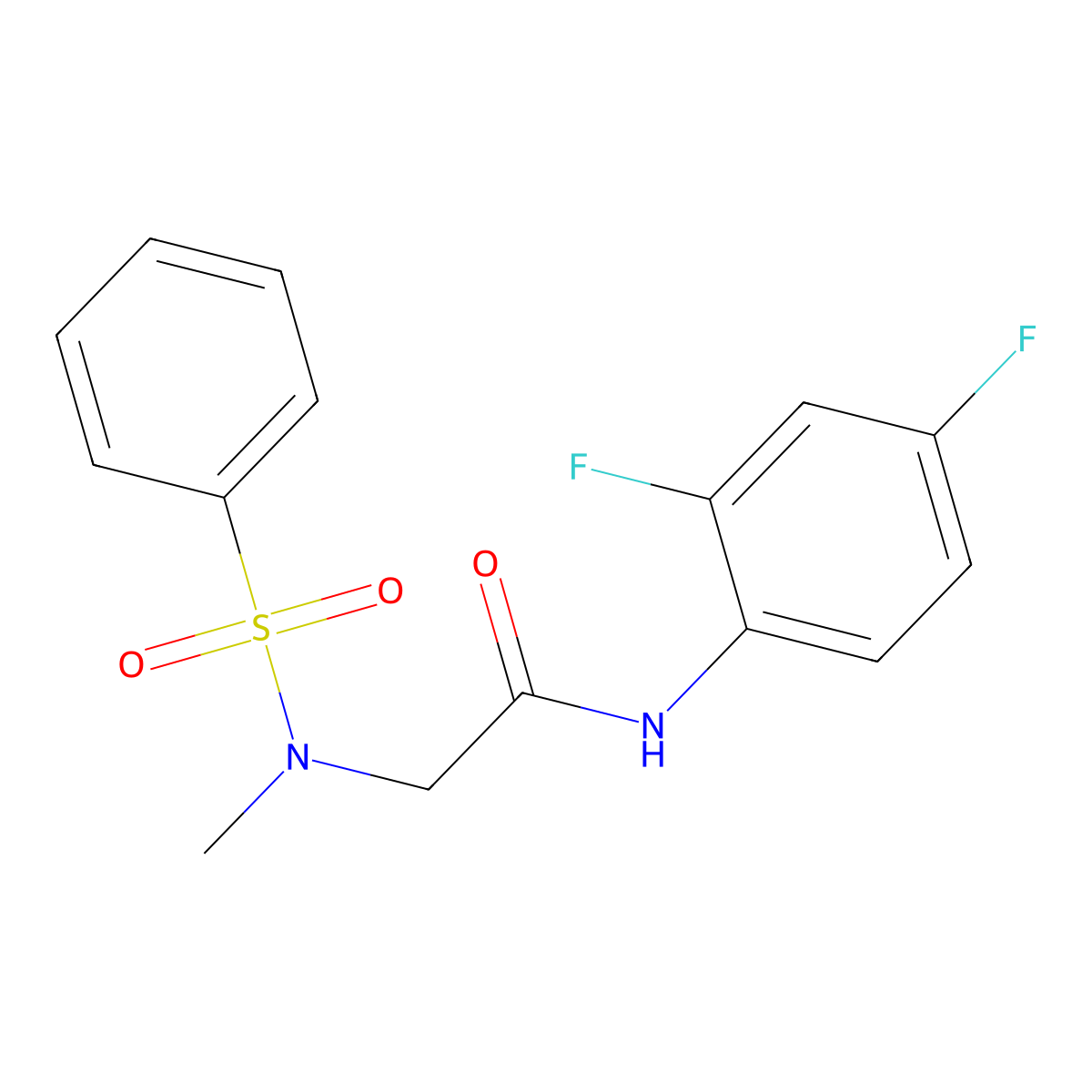 2-[benzenesulfonyl(methyl)amino]-N-(2,4-difluorophenyl)acetamide molecular structure, CAS 679826-76-7