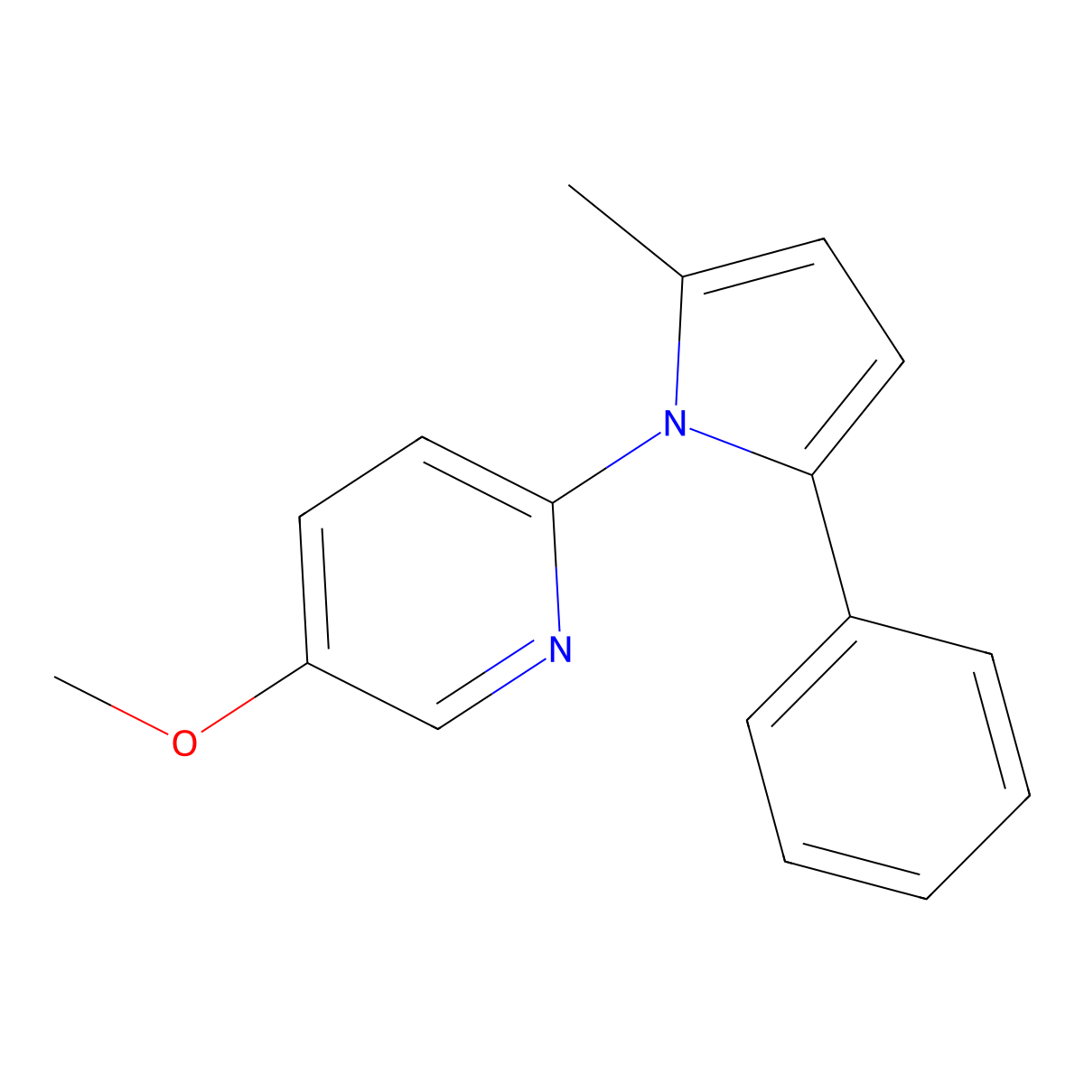 5-Methoxy-2-(2-methyl-5-phenylpyrrol-1-yl)pyridine molecular structure, CAS 679826-88-1