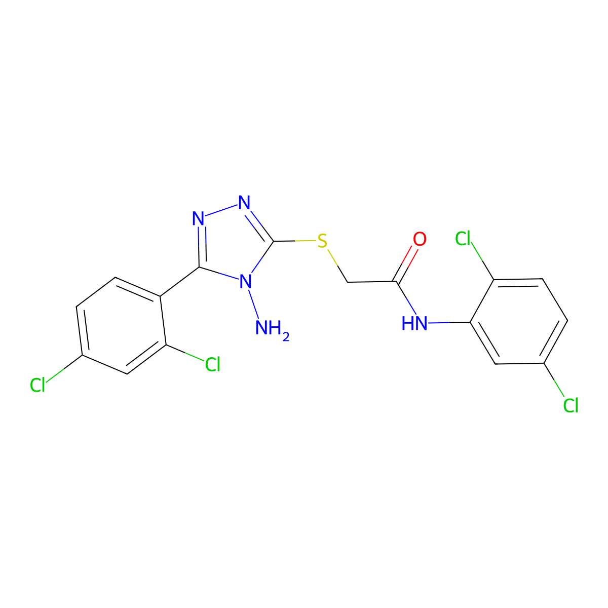 2-{[4-amino-5-(2,4-dichlorophenyl)-4H-1,2,4-triazol-3-yl]sulfanyl}-N-(2,5-dichlorophenyl)acetamide molecular structure, CAS 679829-68-6