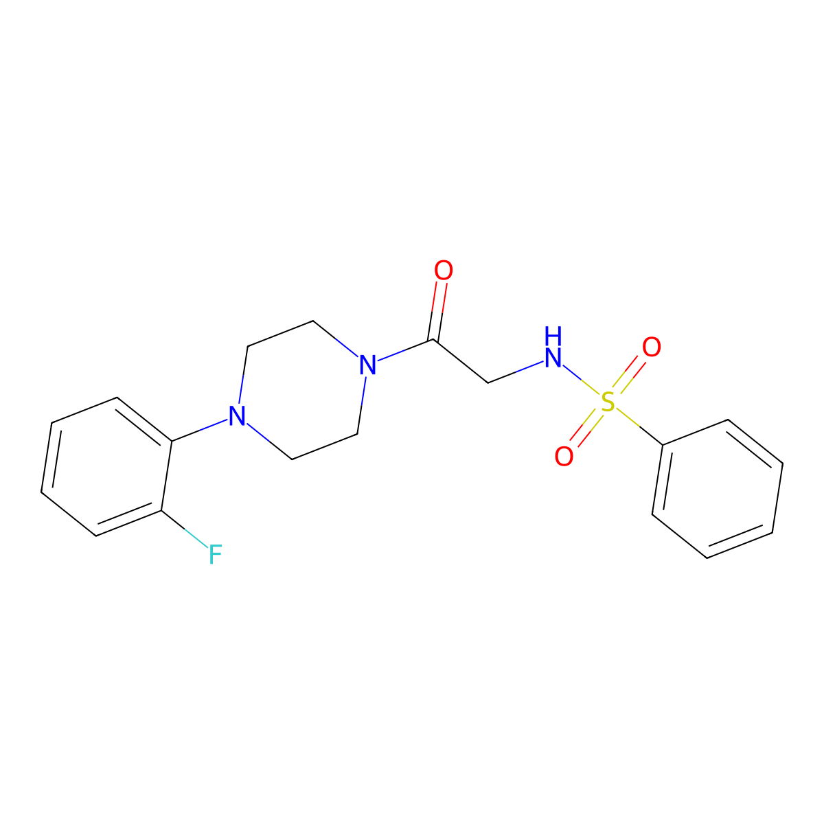 N-[2-[4-(2-fluorophenyl)piperazin-1-yl]-2-oxoethyl]benzenesulfonamide molecular structure, CAS 679829-74-4
