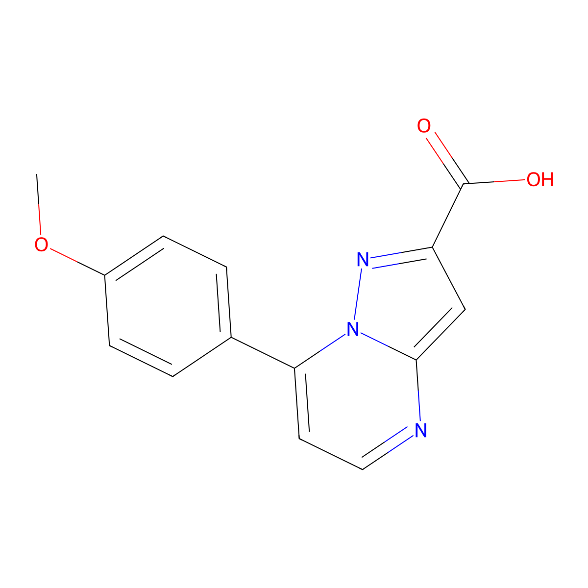 7-(4-Methoxyphenyl)pyrazolo(1,5-a)pyrimidine-2-carboxylic acid molecular structure, CAS 679830-09-2