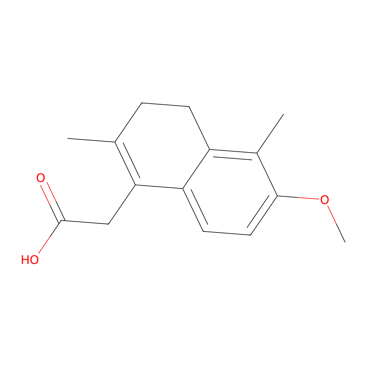 2-(6-Methoxy-2,5-dimethyl-3,4-dihydronaphthalen-1-yl)acetic acid molecular structure, CAS 679835-60-0