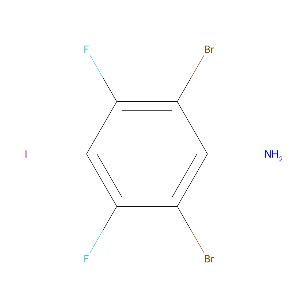 2,6-Dibromo-3,5-difluoro-4-iodoaniline molecular structure, CAS 679836-57-8