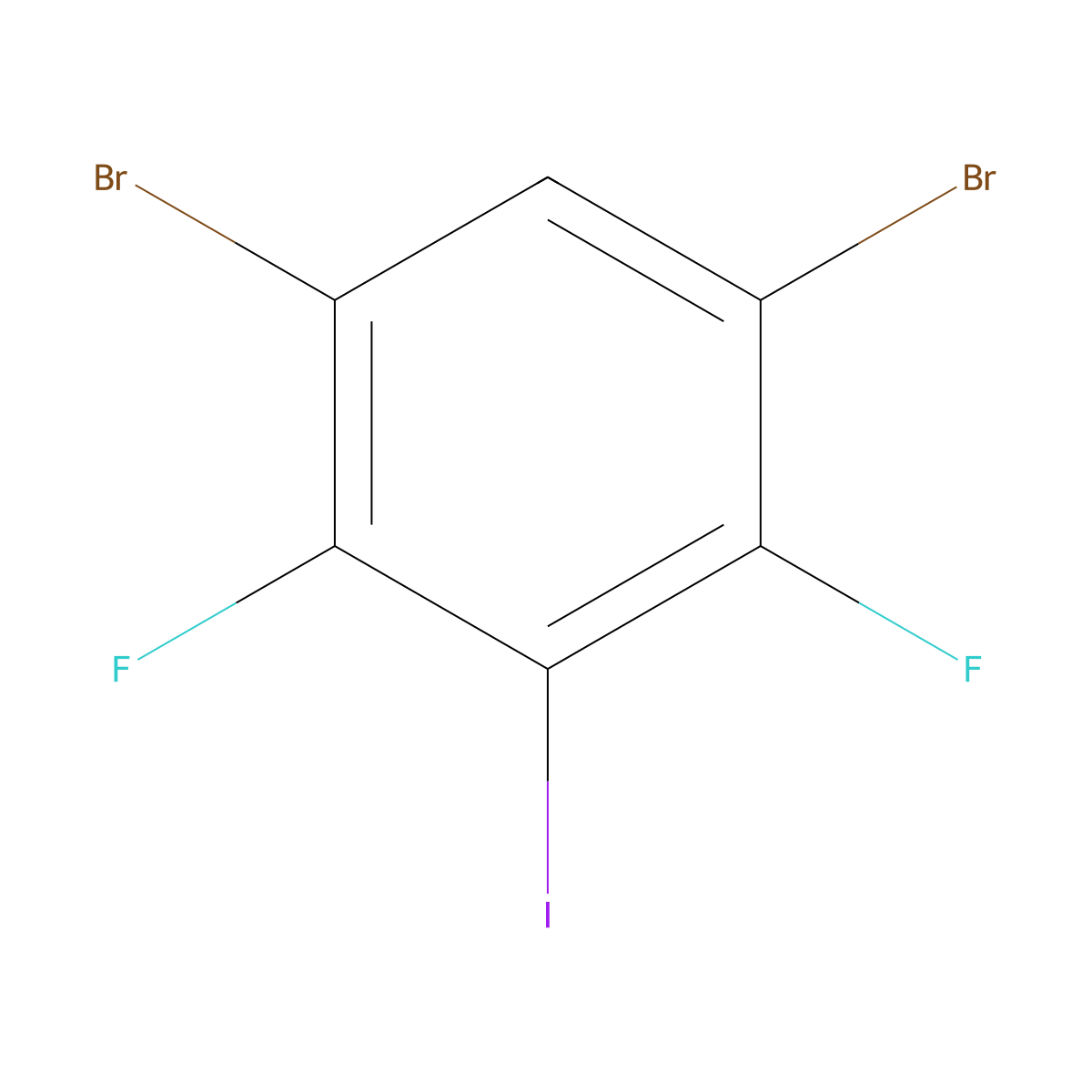 1,5-Dibromo-2,4-difluoro-3-iodobenzene molecular structure, CAS 679836-60-3