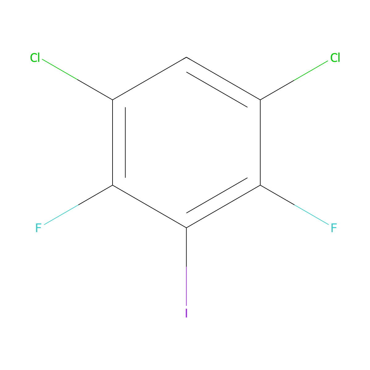 1,5-Dichloro-2,4-difluoro-3-iodobenzene molecular structure, CAS 679836-61-4