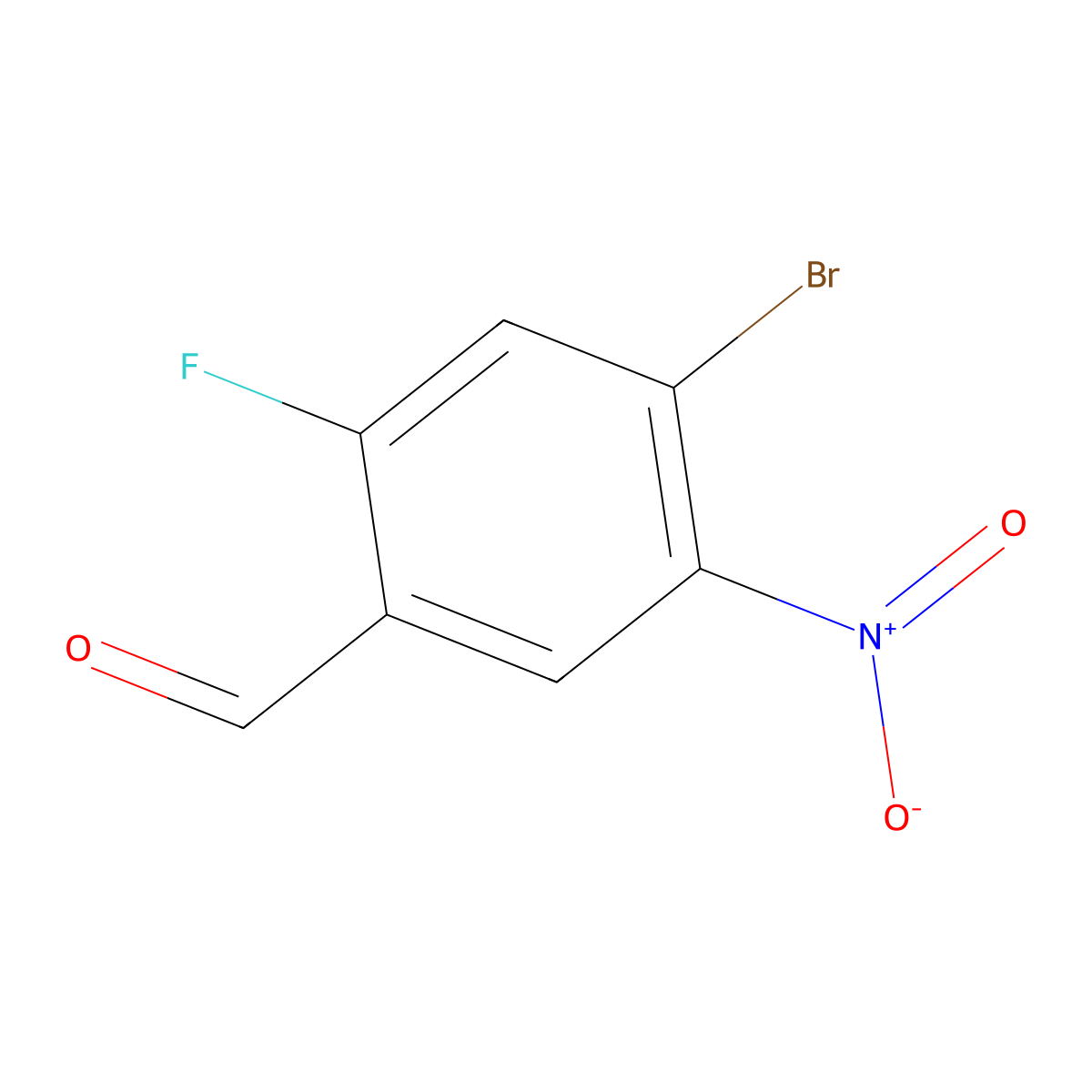 4-Bromo-2-fluoro-5-nitrobenzaldehyde molecular structure, CAS 679839-39-5