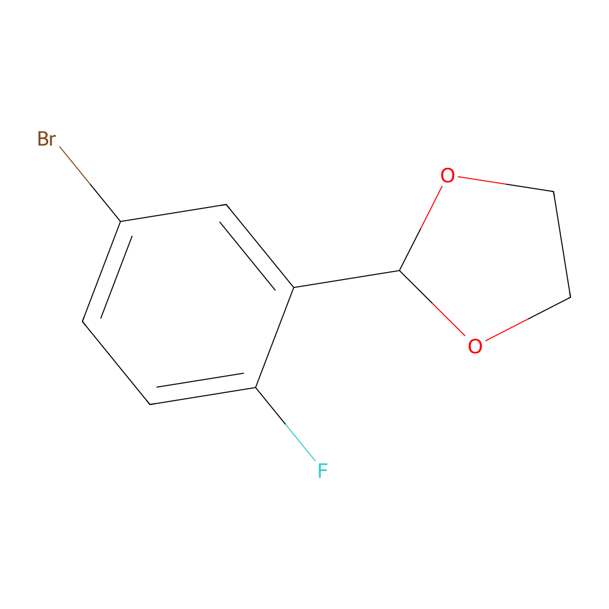 2-(5-Bromo-2-fluorophenyl)-1,3-dioxolane molecular structure, CAS 679840-30-3