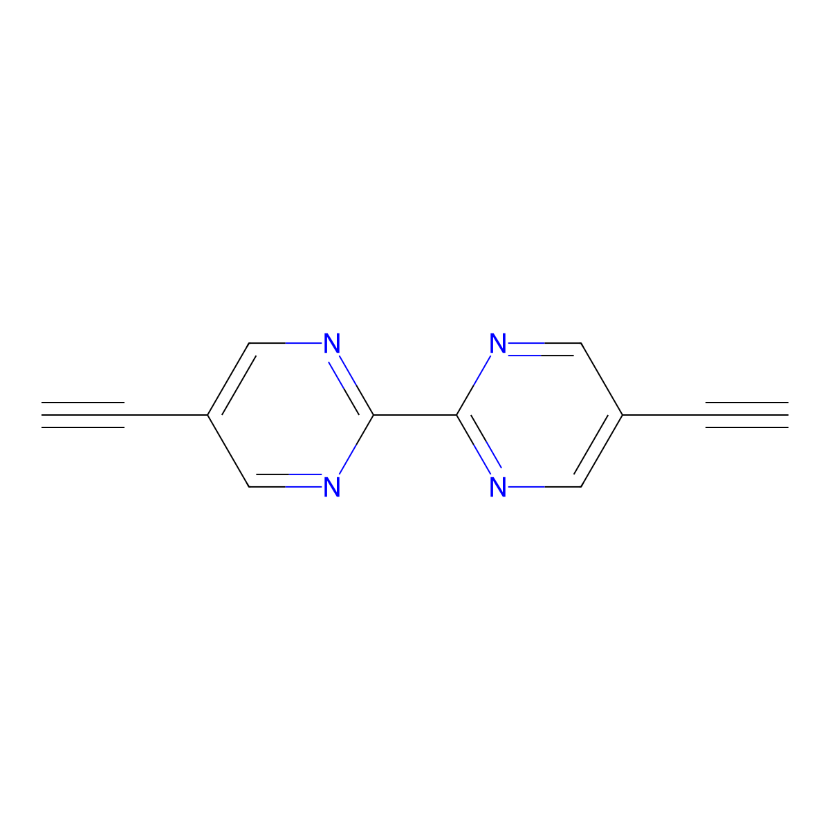 5,5'-Diethynyl-2,2'-bipyrimidine molecular structure, CAS 679844-18-9