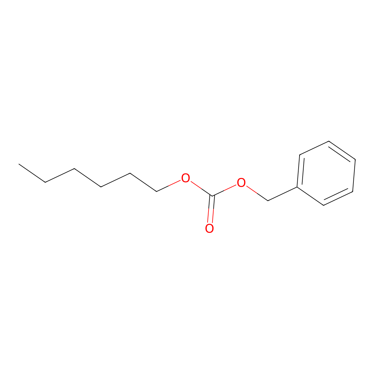 Carbonic acid, hexyl benzyl ester molecular structure, CAS 67987-31-9