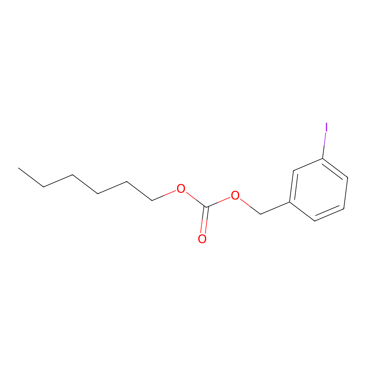 Carbonic acid, hexyl m-iodobenzyl ester molecular structure, CAS 67987-32-0
