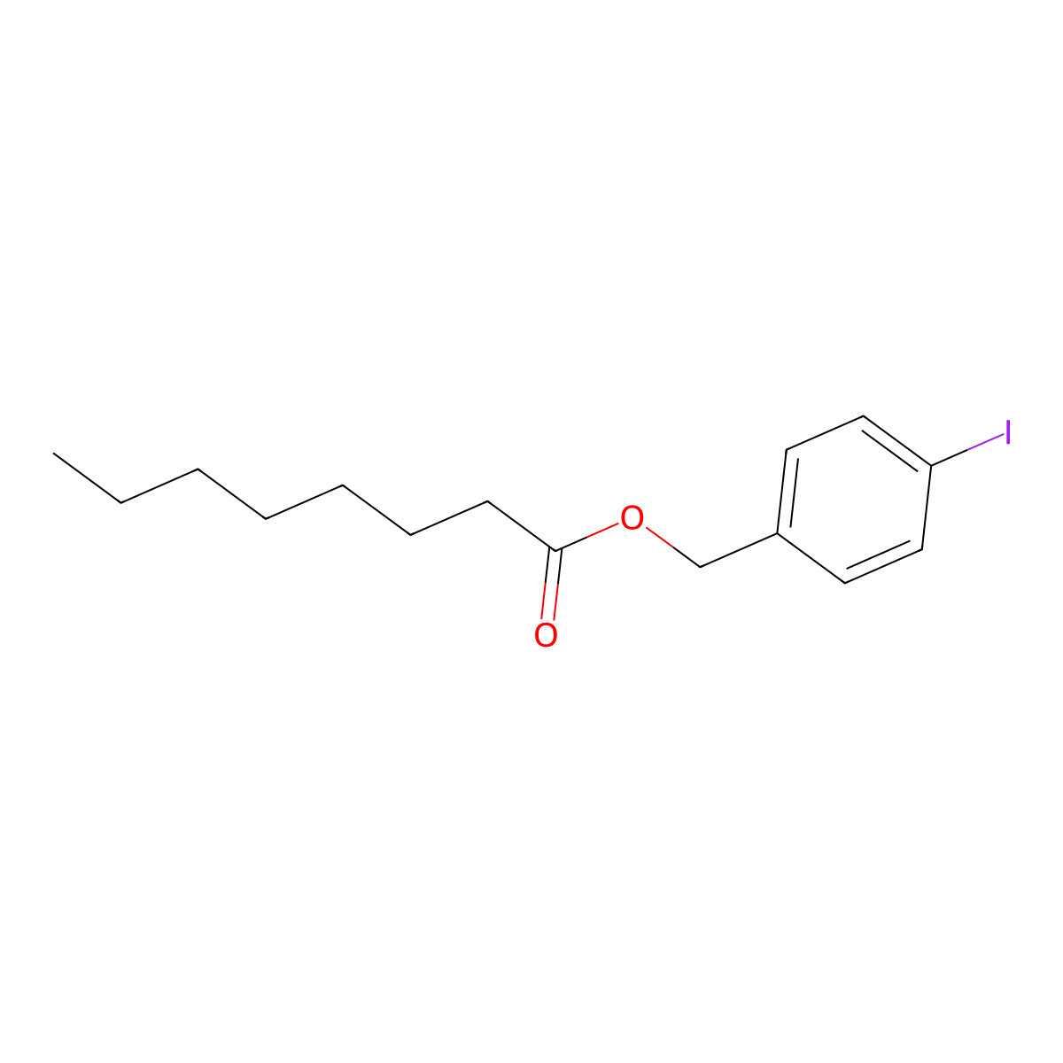 Octanoic acid, p-iodobenzyl ester molecular structure, CAS 67987-34-2