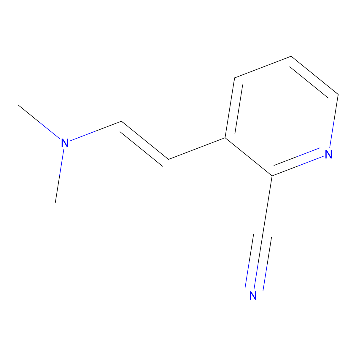 3-[2-(Dimethylamino)ethenyl]pyridine-2-carbonitrile molecular structure, CAS 67988-53-8