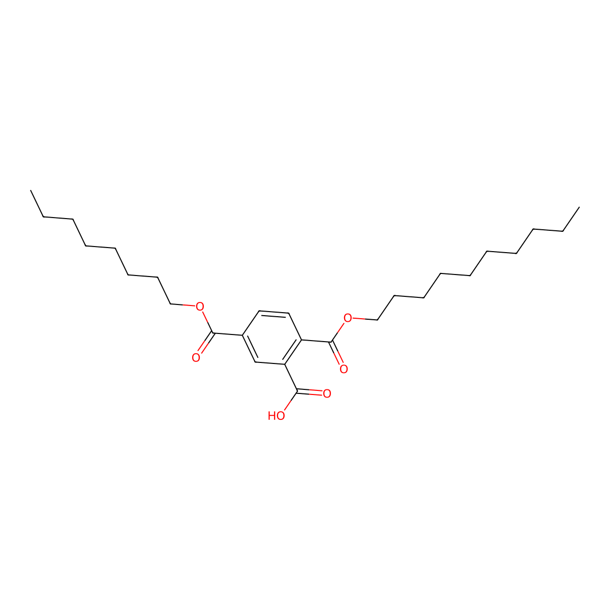 1,2,4-Benzenetricarboxylic acid, decyl octyl ester molecular structure, CAS 67989-23-5