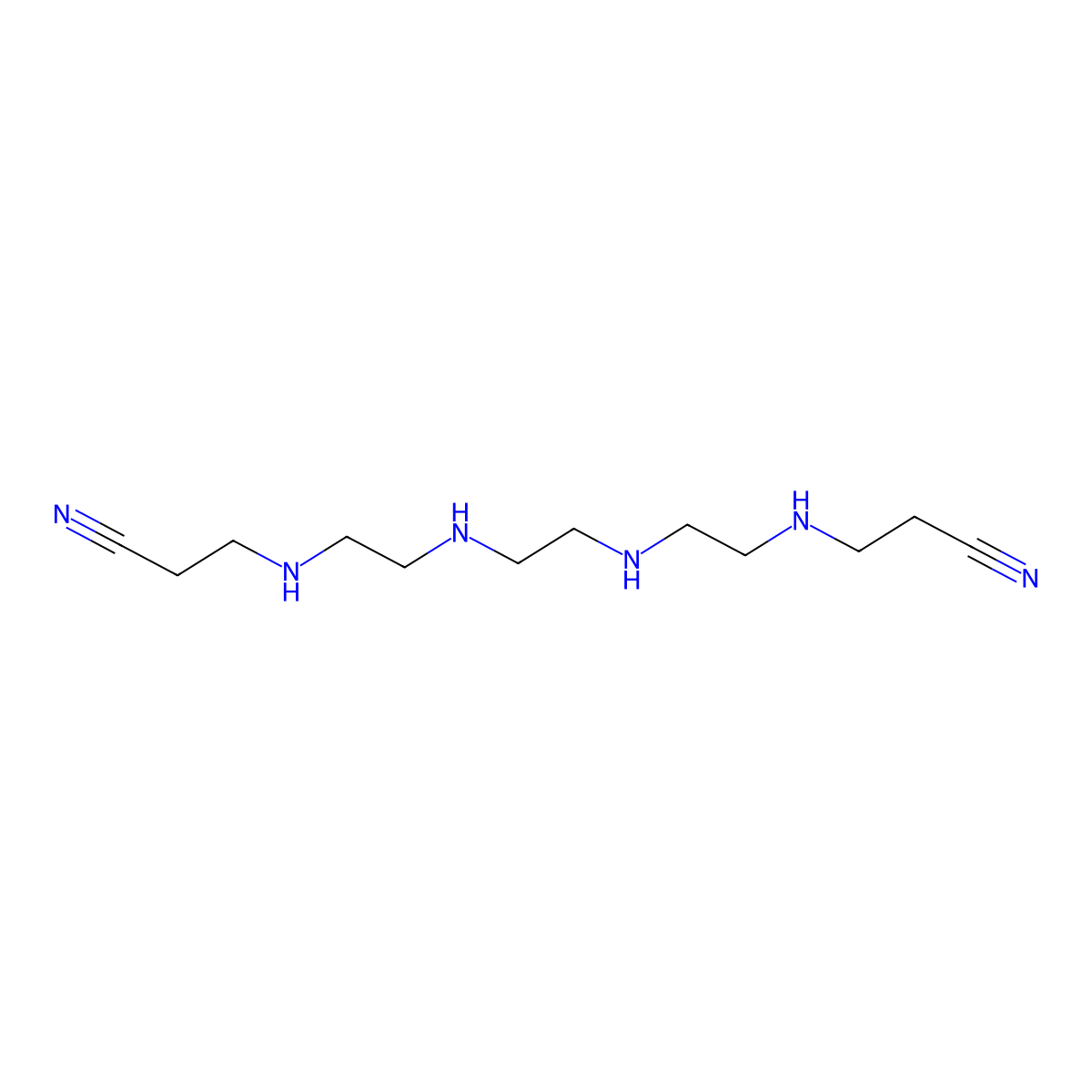 4,7,10,13-Tetraazahexadecanedinitrile molecular structure, CAS 67990-04-9
