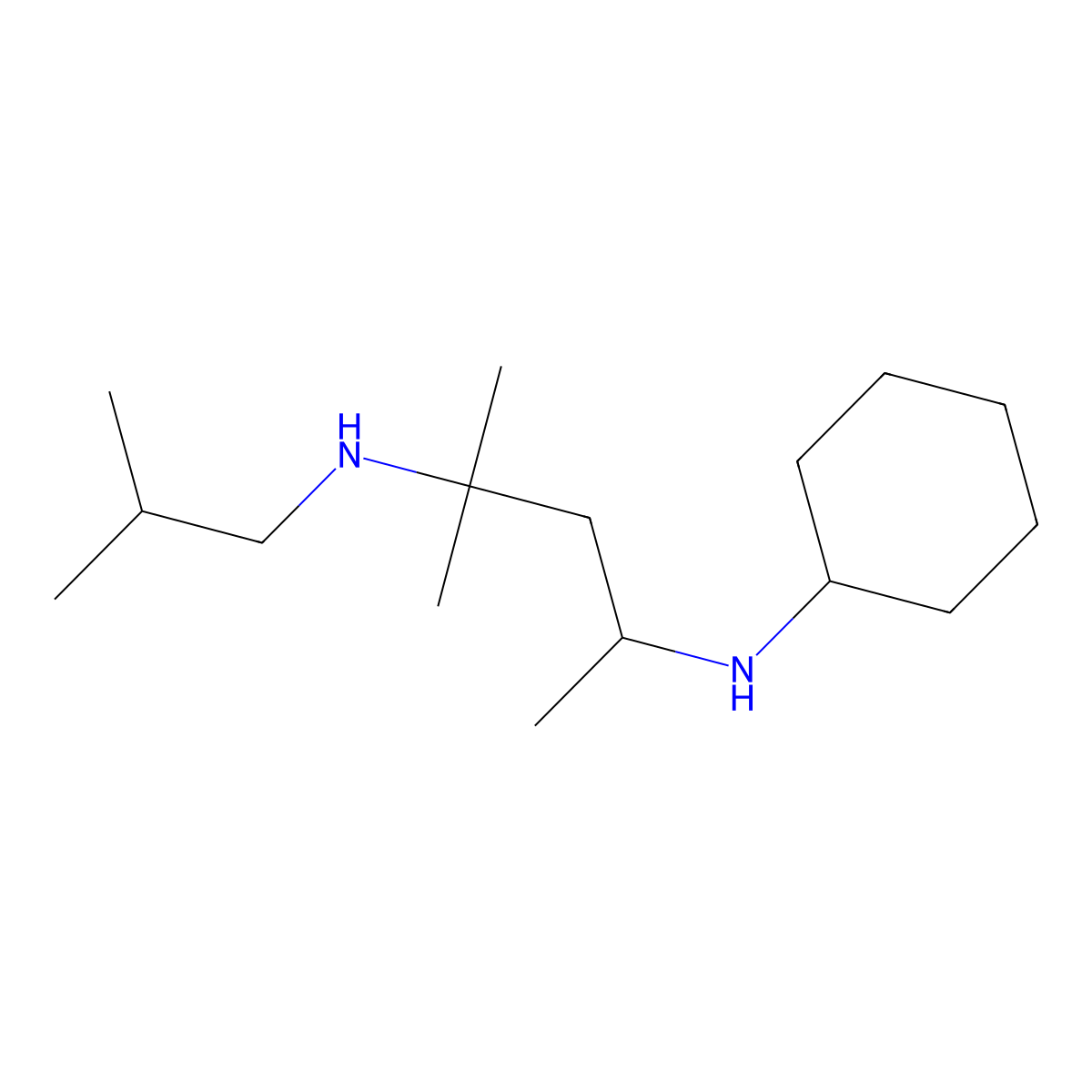 2,4-Pentanediamine, N4-cyclohexyl-2-methyl-N2-(2-methylpropyl)- molecular structure, CAS 67990-16-3