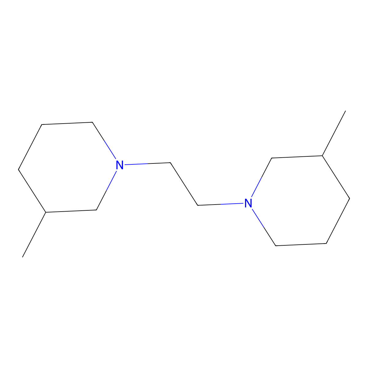 Piperidine, 1,1'-(1,2-ethanediyl)bis[3-methyl- molecular structure, CAS 67990-20-9