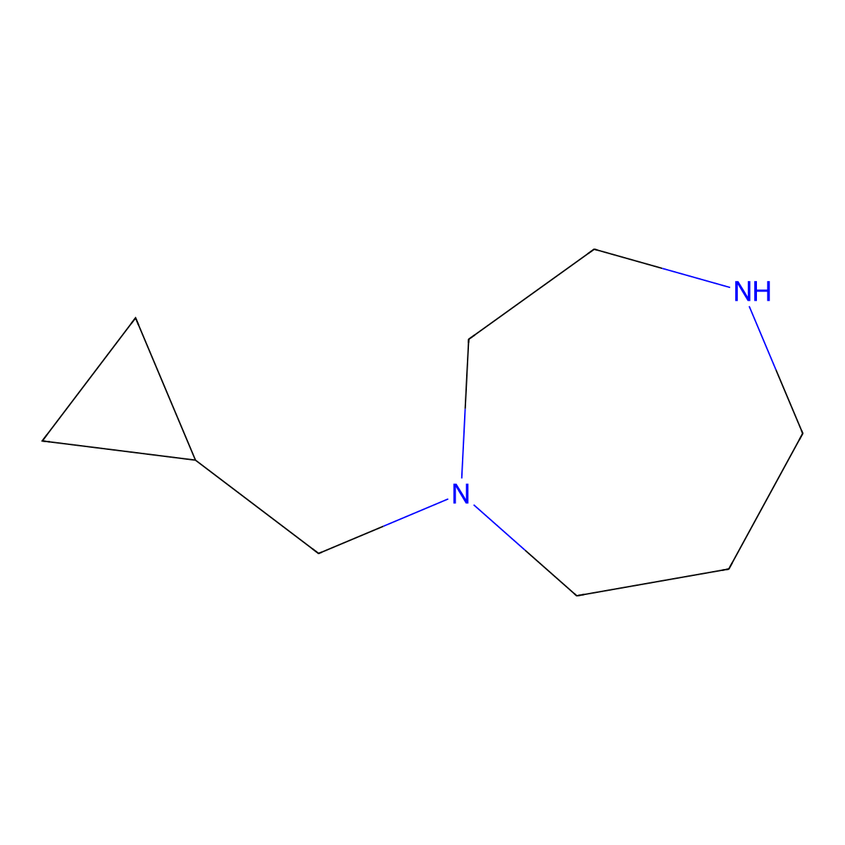 1-(Cyclopropylmethyl)-1,4-diazepane molecular structure, CAS 67990-65-2