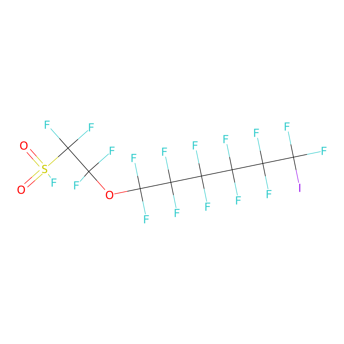 9-Iodoperfluoro-3-oxanonanesulphonyl fluoride molecular structure, CAS 67990-77-6