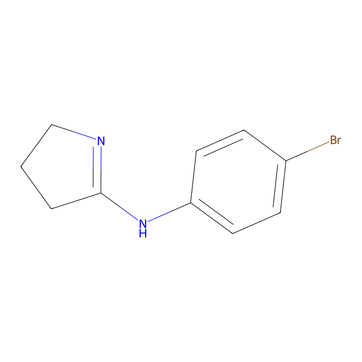 N-(4-bromophenyl)-3,4-dihydro-2H-pyrrol-5-amine molecular structure, CAS 67997-77-7