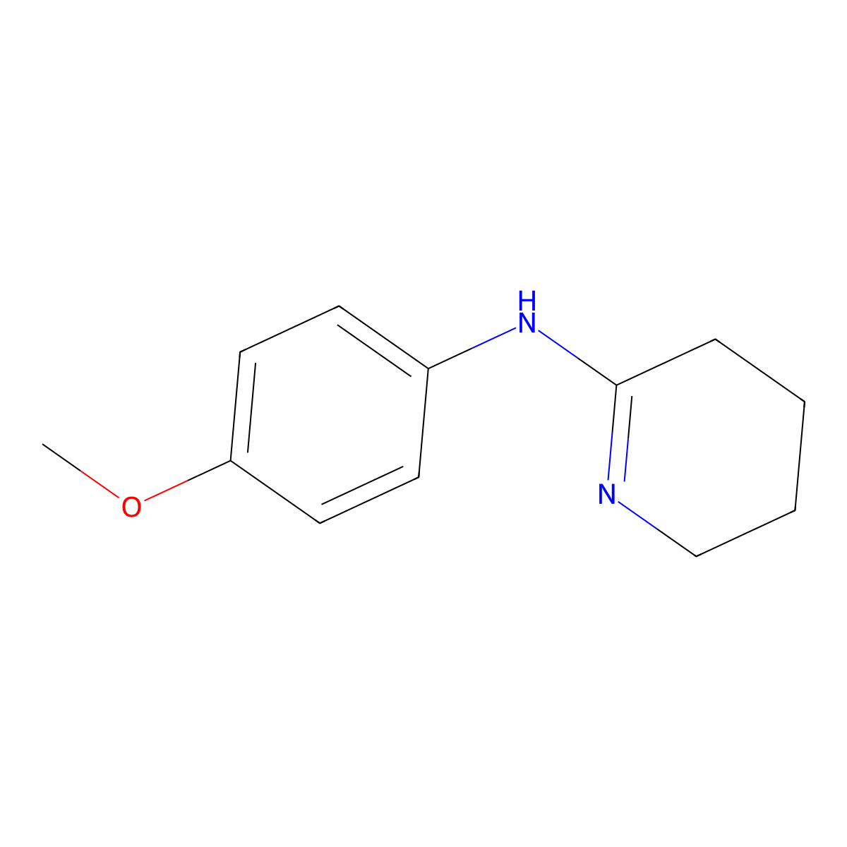 N-(4-methoxyphenyl)-3,4,5,6-tetrahydropyridin-2-amine molecular structure, CAS 67997-78-8