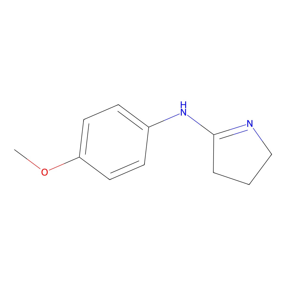 N-(4-methoxyphenyl)-3,4-dihydro-2H-pyrrol-5-amine molecular structure, CAS 67997-79-9