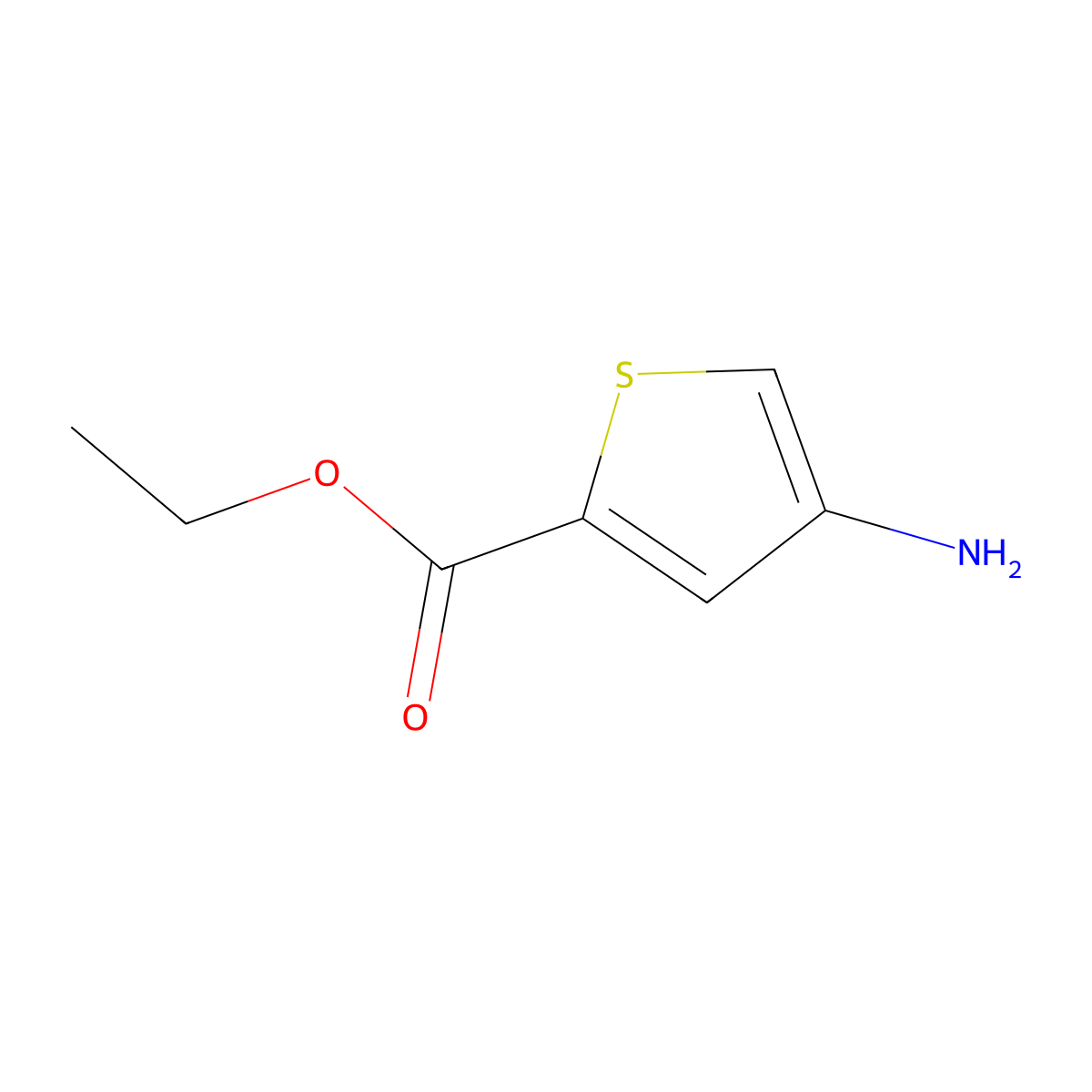 Ethyl 4-aminothiophene-2-carboxylate molecular structure, CAS 67998-24-7