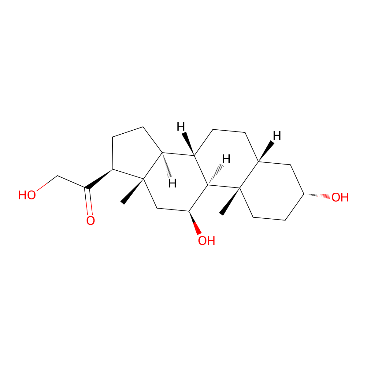 Tetrahydrocorticosterone molecular structure, CAS 68-42-8