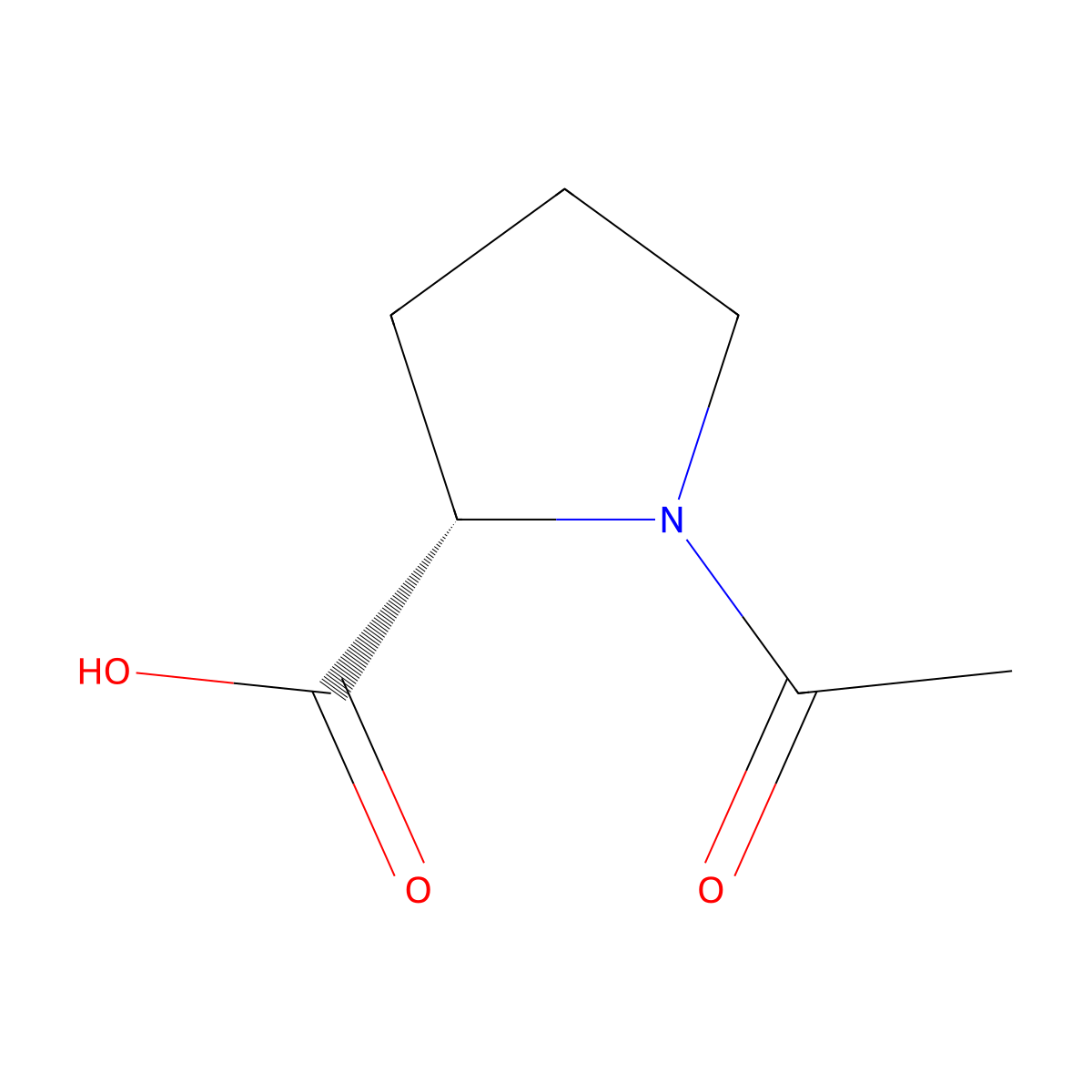 N-Acetyl-L-proline molecular structure, CAS 68-95-1