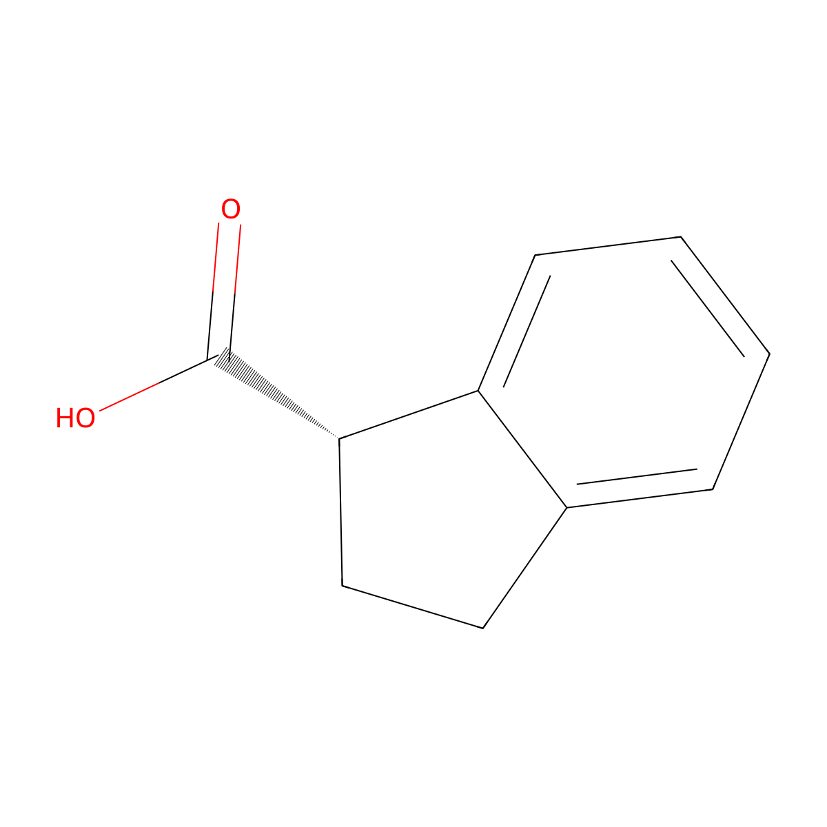 (1S)-2,3-Dihydro-1H-indene-1-carboxylic acid molecular structure, CAS 68000-22-6