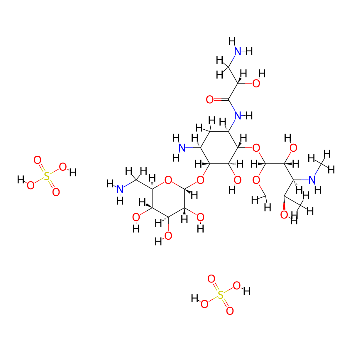 Isepamicin disulfate molecular structure, CAS 68000-78-2